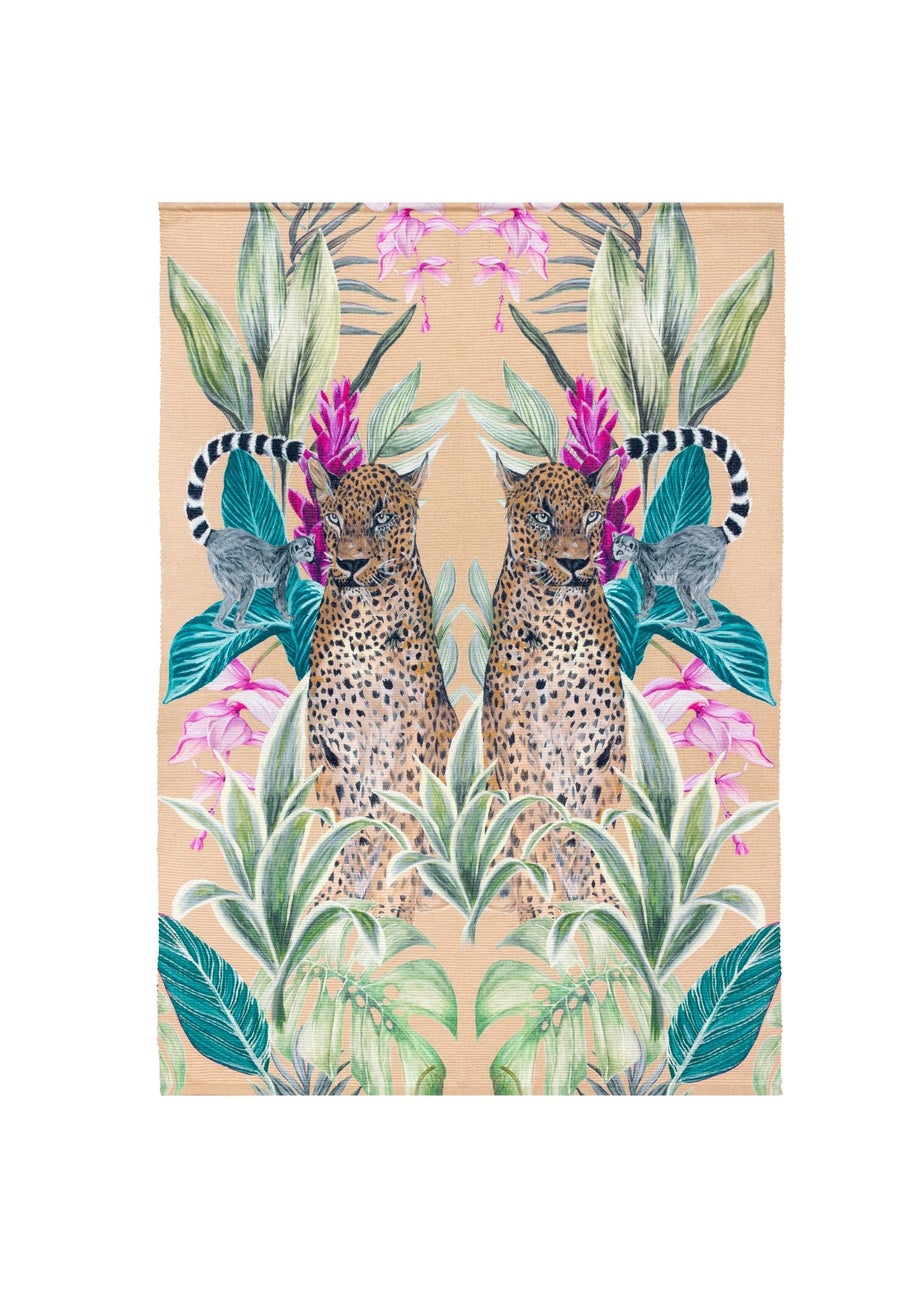 Wylder Gold Kali Leopards Outdoor Washable Rug (120 x 170cm)