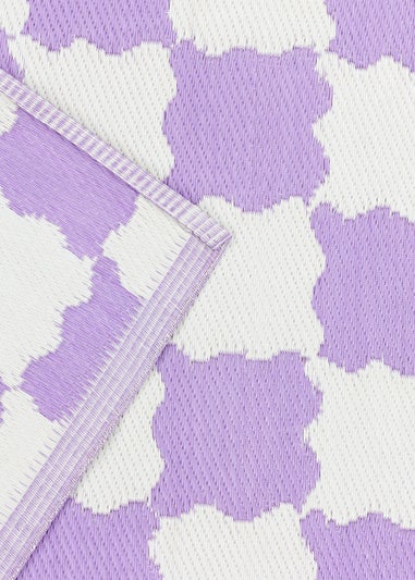 furn. Lilac Check Outdoor Rug (120 x 180cm)