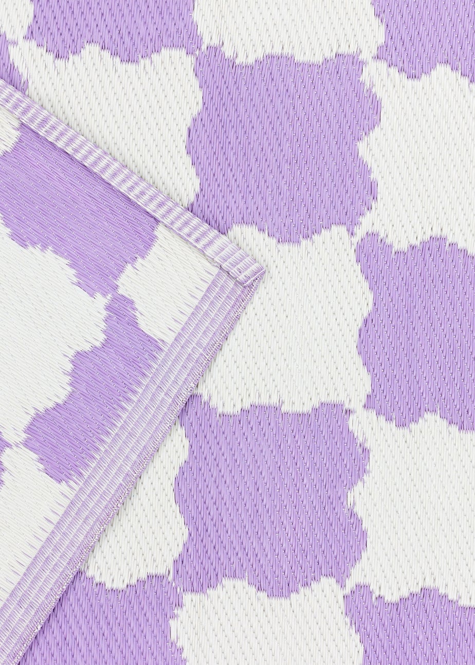 furn. Lilac Check Outdoor Rug (120 x 180cm)