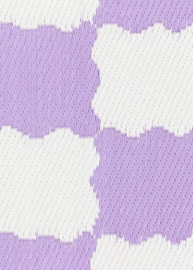 furn. Lilac Check Outdoor Rug (120 x 180cm)