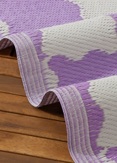 furn. Lilac Check Outdoor Rug (120 x 180cm)