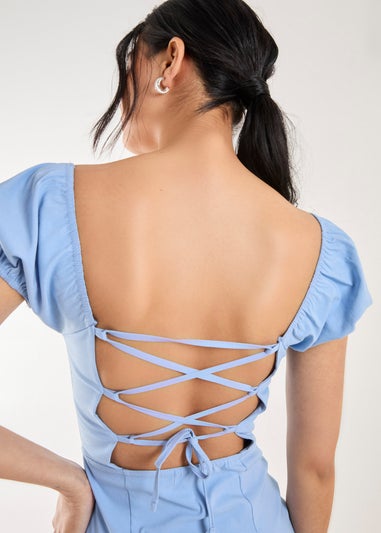 Pink Vanilla Blue Tie Back Mini Dress