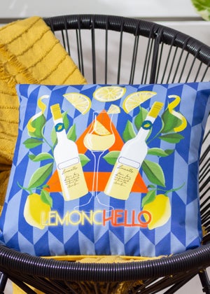 furn. Blue Lemonchello Outdoor Filled Cushion (43 x 43 x 8cm)