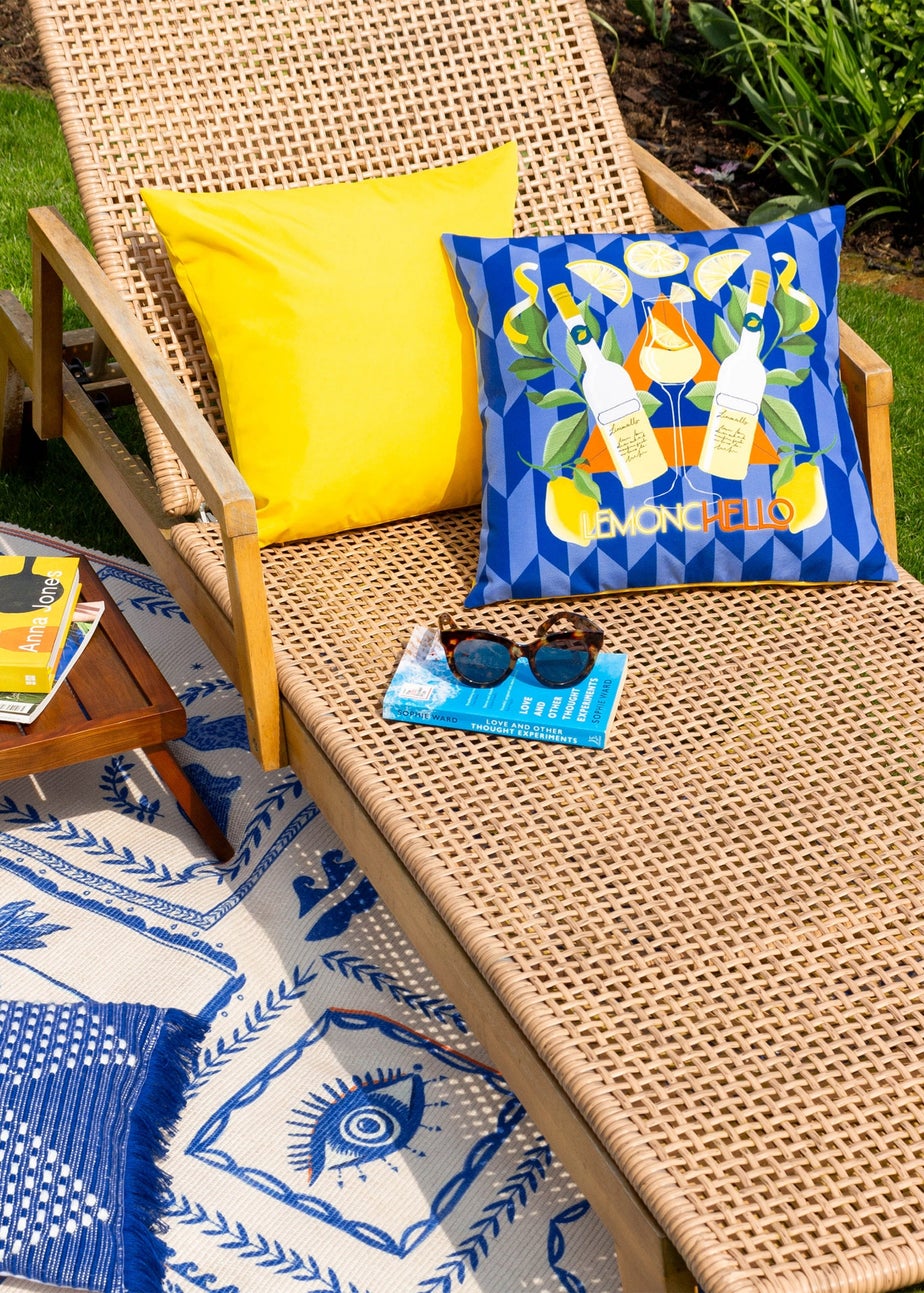 furn. Blue Lemonchello Outdoor Filled Cushion (43 x 43 x 8cm)