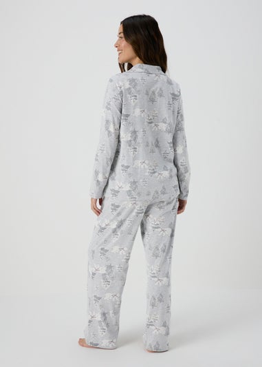 Wondrous Grey Bear Button Up Pyjama Set