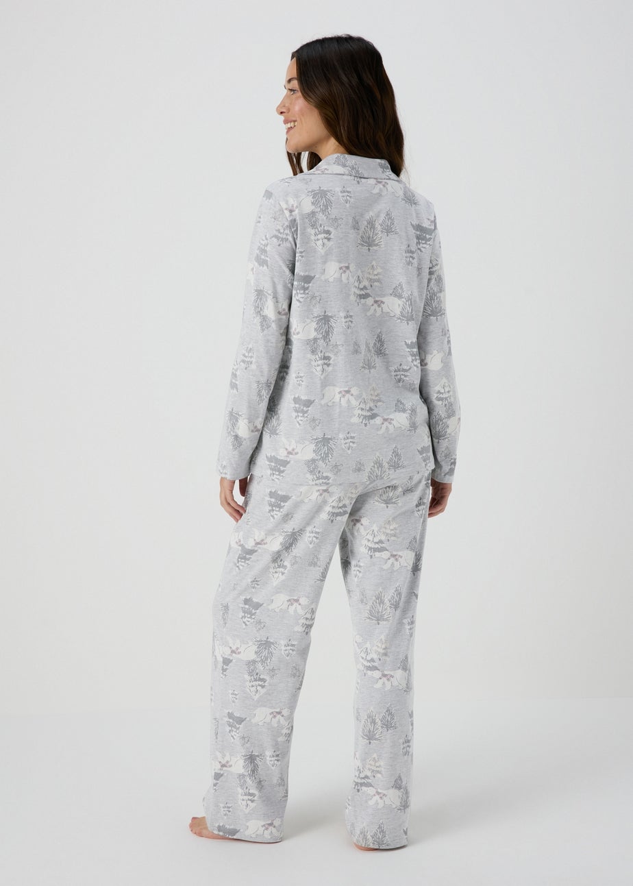 Wondrous Grey Bear Button Up Pyjama Set