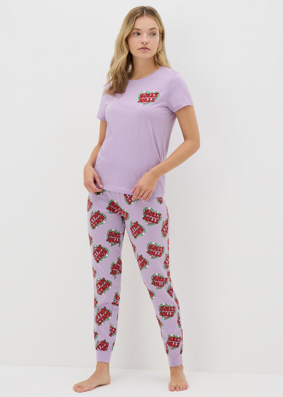 Lilac Holly Jolly Pyjama Set