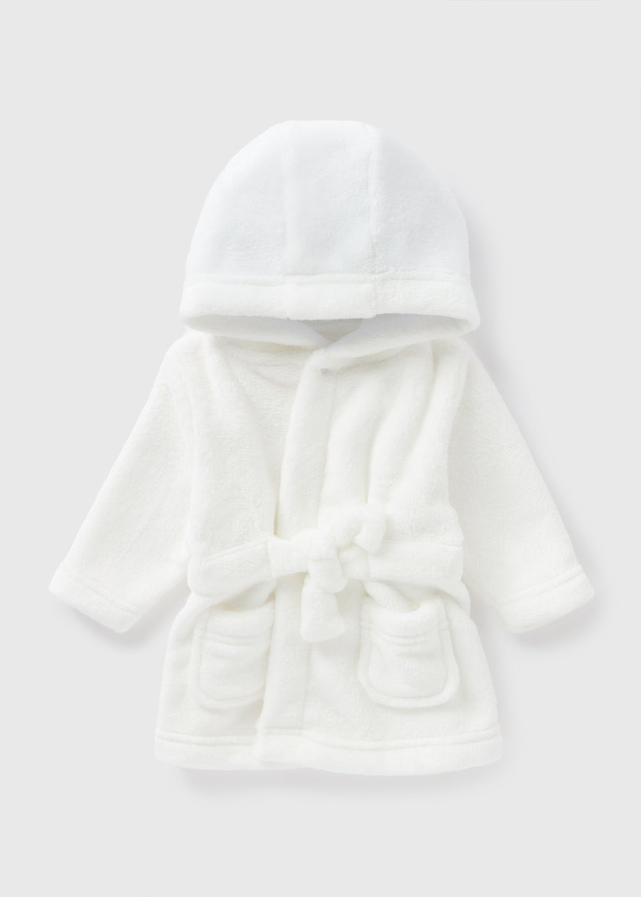 Baby White Soft Dressing Gown (Newborn-18mths)