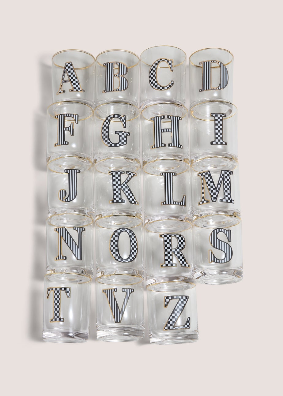 Gold Check Alphabet Glasses