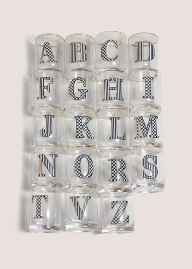 Gold Check Alphabet Glasses