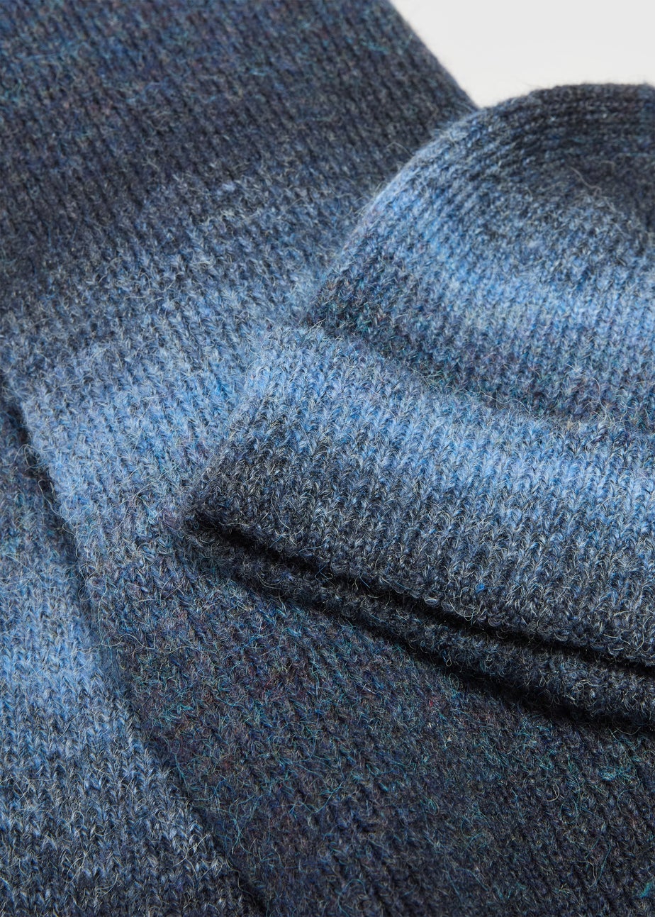 Navy Ombre Hat & Scarf Set