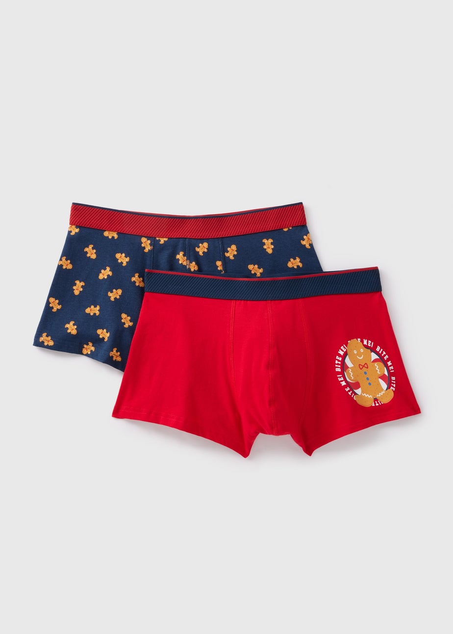 2 Pack Red Gingerbread Boxers