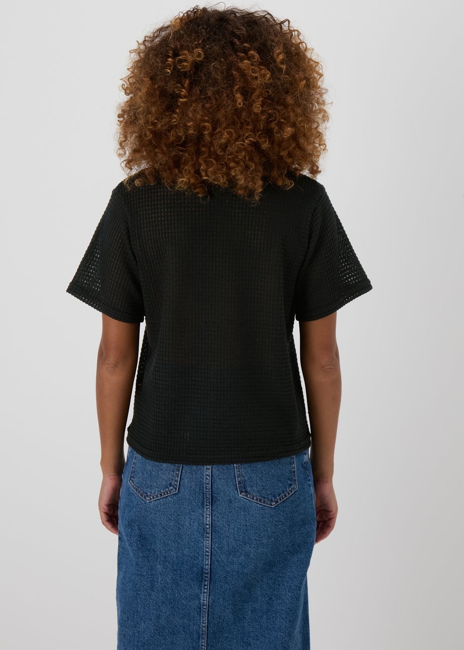 Black Crochet T-Shirt