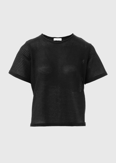 Black Crochet T-Shirt