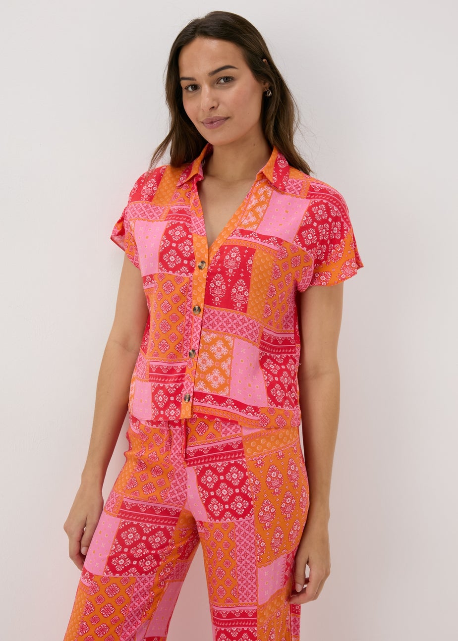 Red Patterned Co Ord Shirt