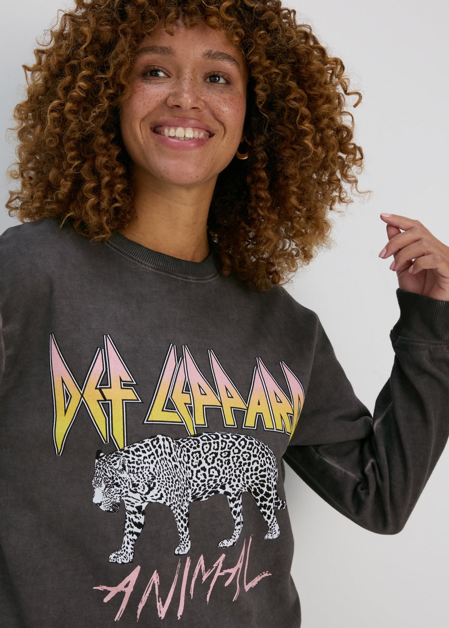 Black Leopard Print Sweatshirt