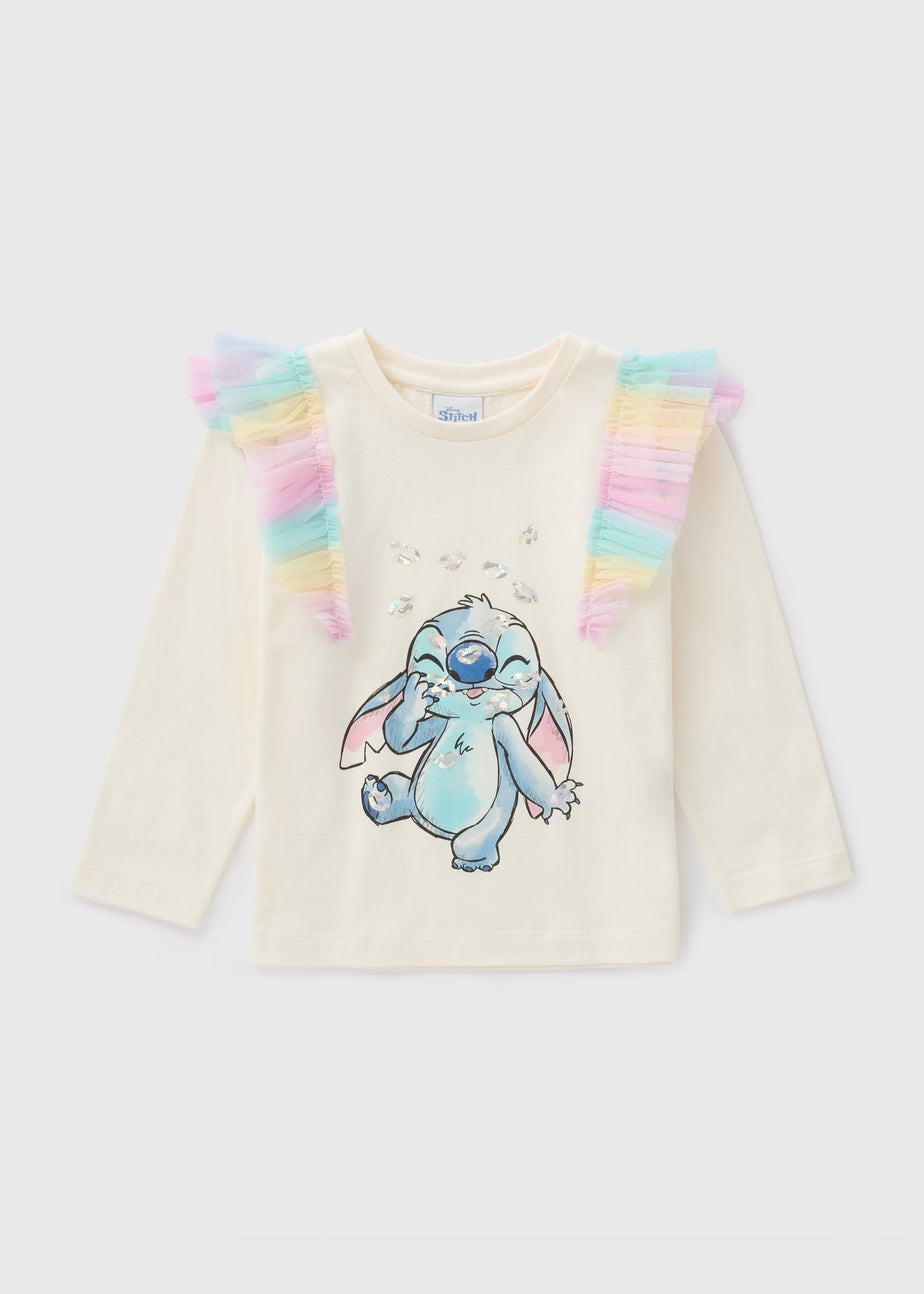 Disney Girls Cream Stitch Long Sleeve Top (1-7yrs)