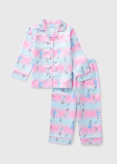 Disney Kids Blue Frozen Satin Pyjama Set