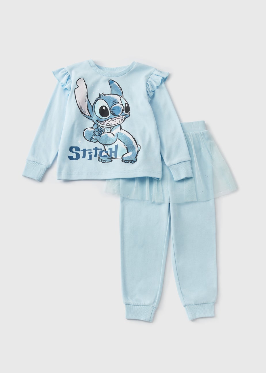 Disney Kids Blue Stitch Tutu Top & Bottoms Pyjama Set (1-7yrs)