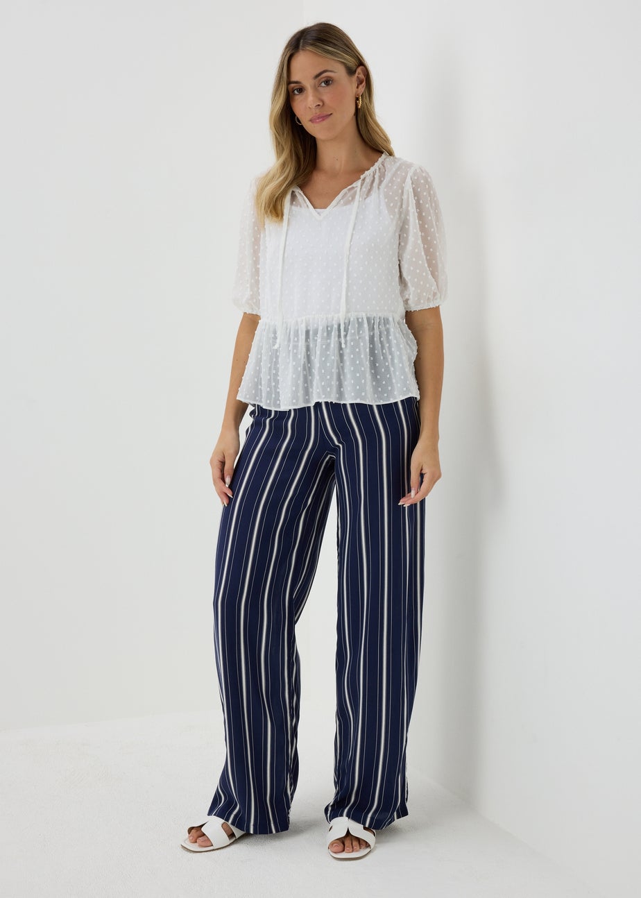 White Dobby Sheer Blouse