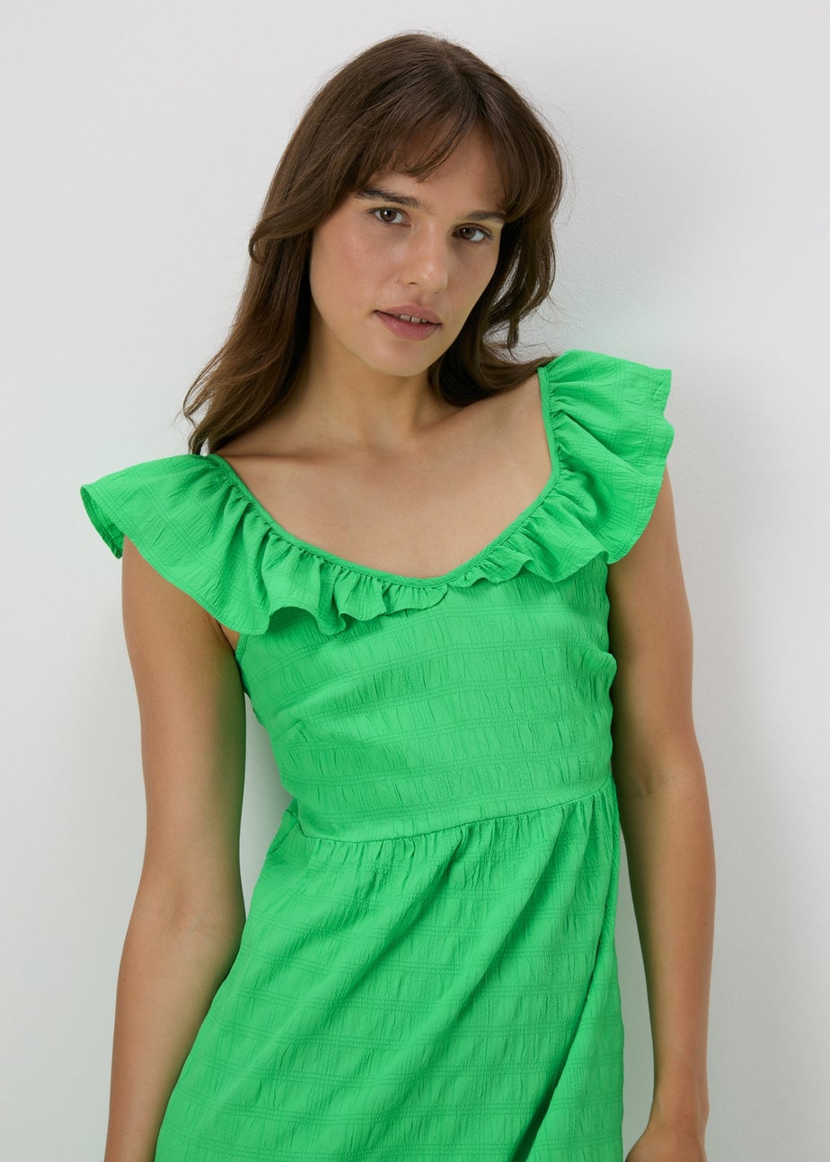 Green Textured Midi Dress