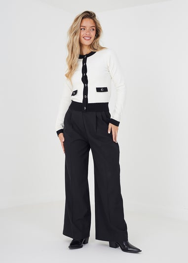 Brave Soul Cream Classic Round Neck Cardigan