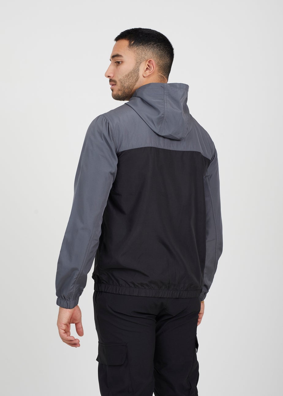 Brave Soul Grey Lightweight Colourblock Windrunner Jacket