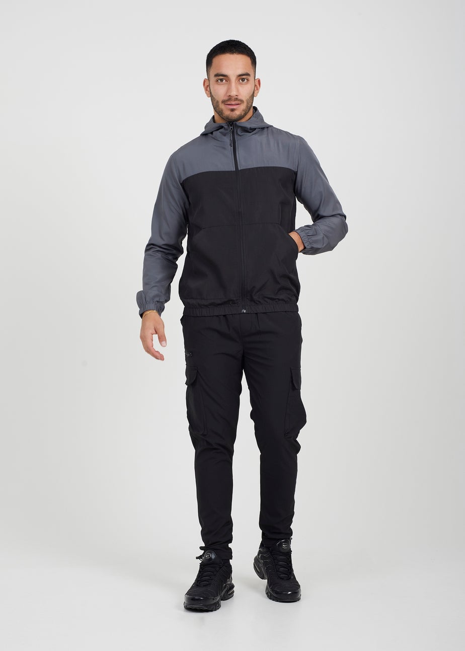 Brave Soul Grey Lightweight Colourblock Windrunner Jacket
