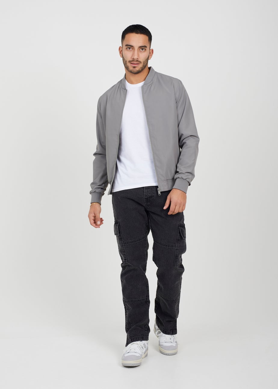 Brave Soul Grey Bomber Jacket