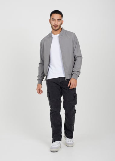 Brave Soul Grey Bomber Jacket