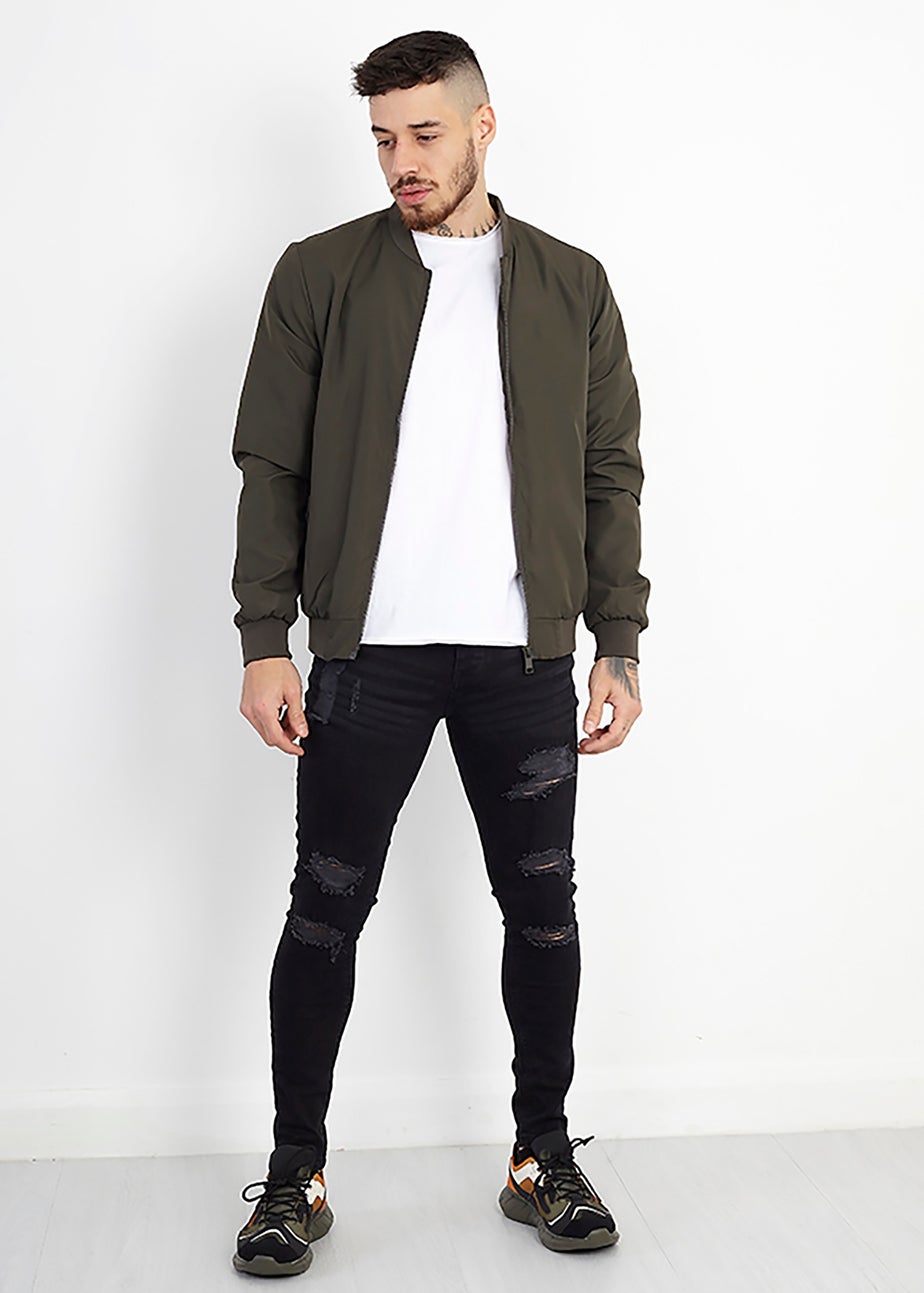Brave Soul Khaki Bomber Jacket