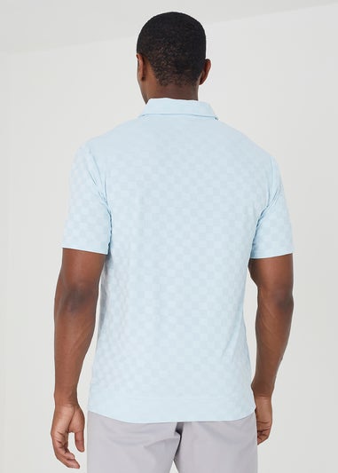 Brave Soul Light Blue Short Sleeve Open Collar Polo Shirt