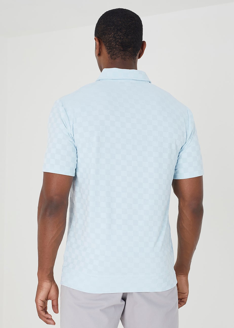Brave Soul Light Blue Short Sleeve Open Collar Polo Shirt