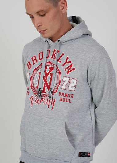 Brave Soul Light Grey Overhead Hoodie