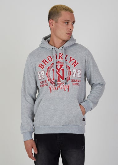 Brave Soul Light Grey Overhead Hoodie