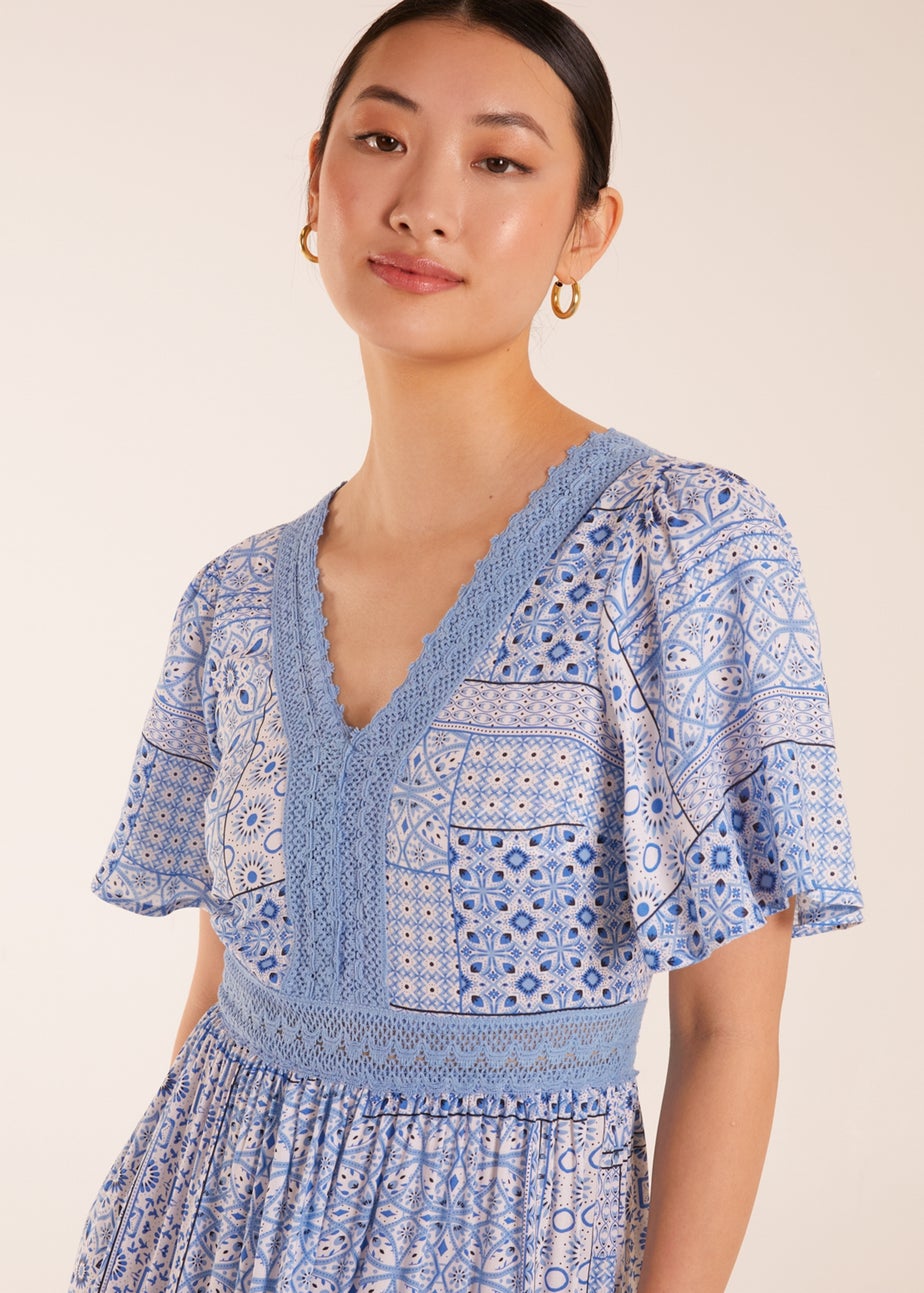 Blue Vanilla Blue Crochet Detailed Maxi Dress