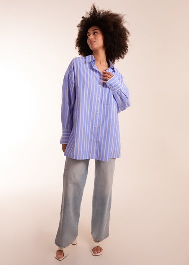 Blue Vanilla Blue Oversized Pinstripe Shirt