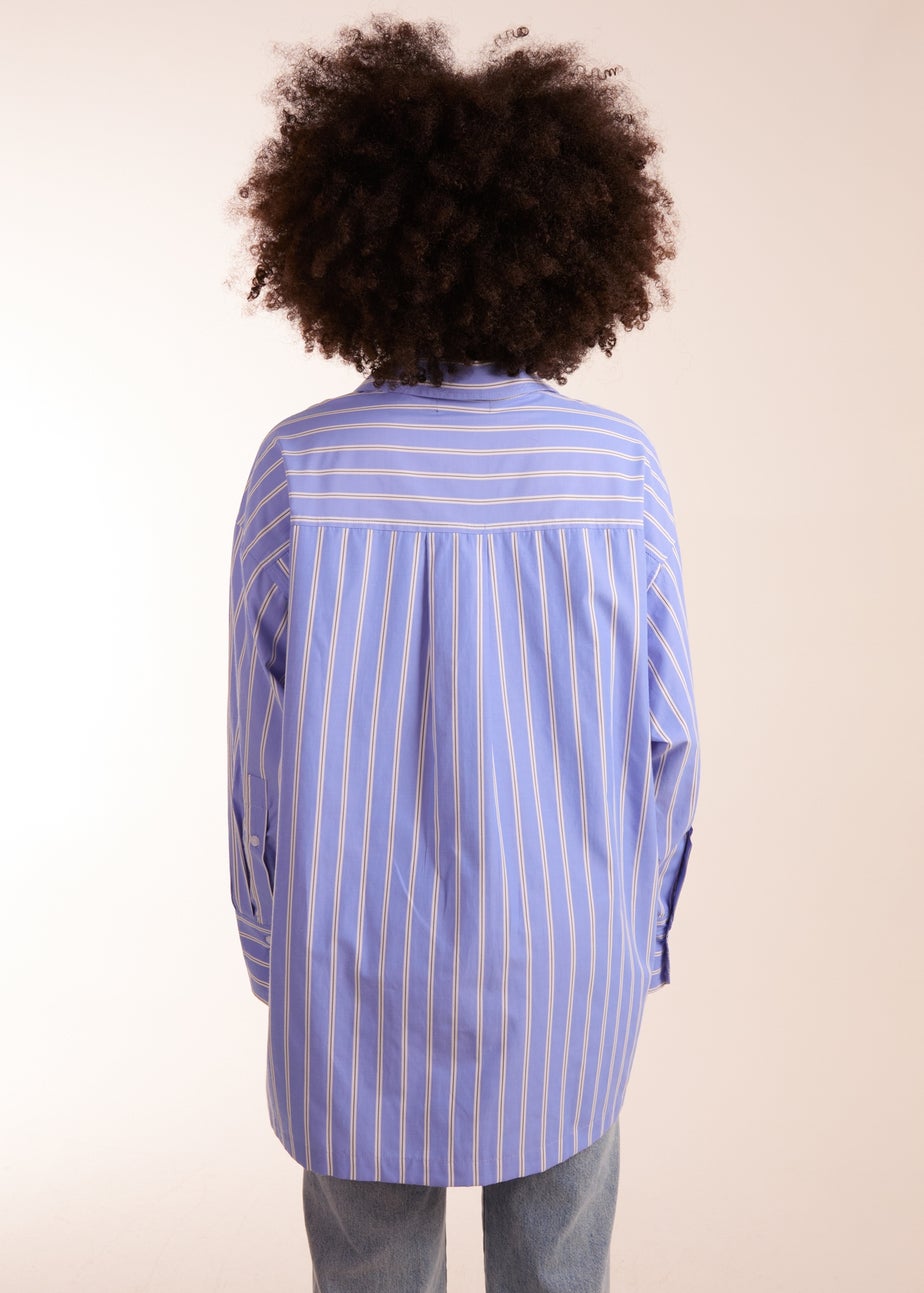 Blue Vanilla Blue Oversized Pinstripe Shirt
