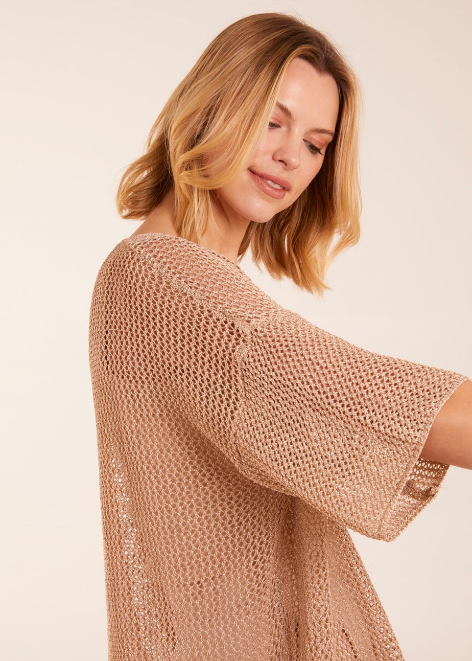 Blue Vanilla Gold V Neck Crochet Top