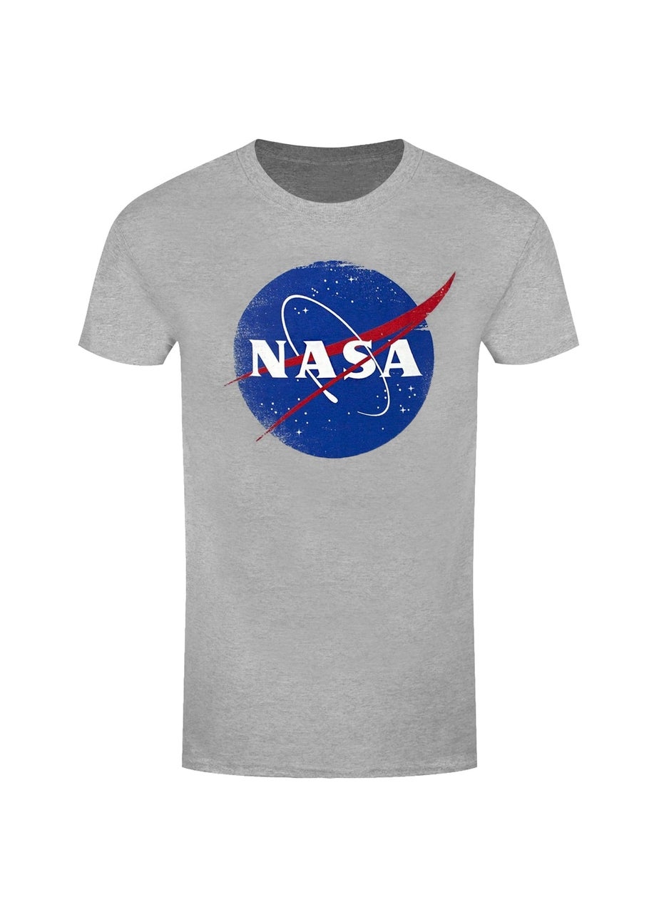 NASA Grey Distressed Logo T-Shirt