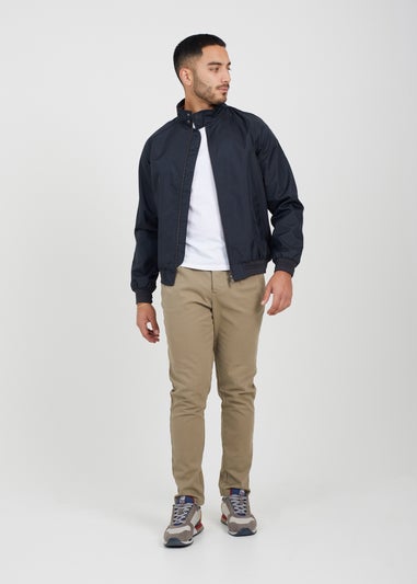Brave Soul Navy Lightweight High Neck Harrington Jacket