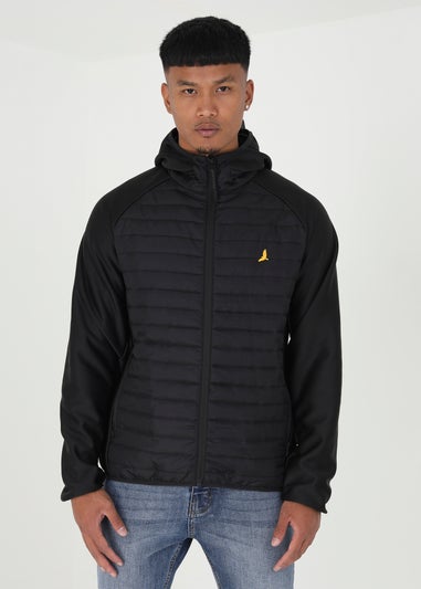 Brave Soul Black Lightly Padded Hooded Jacket