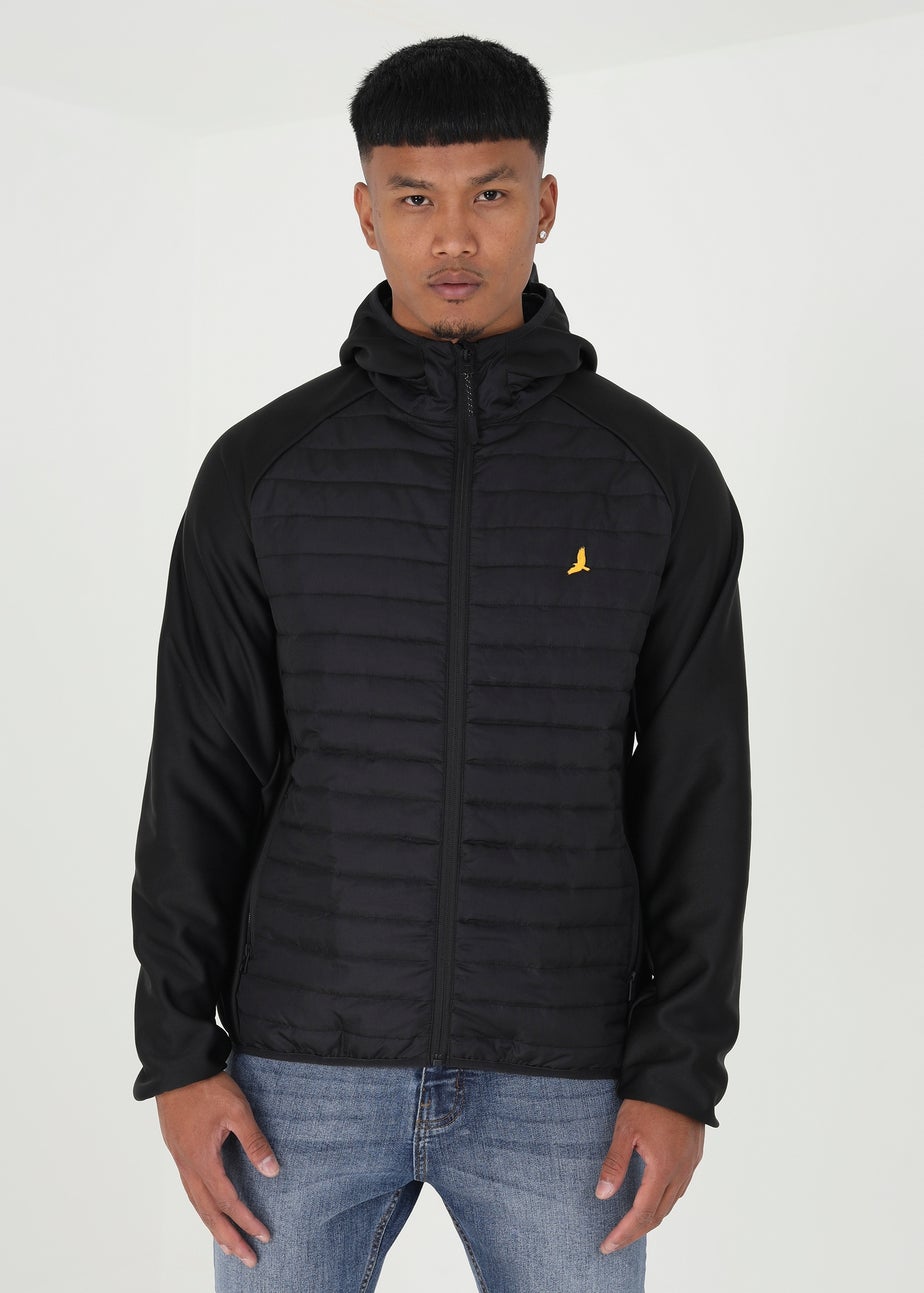 Brave Soul Black Lightly Padded Hooded Jacket