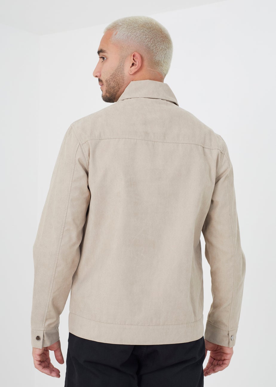 Brave Soul Stone Faux Suede Jacket