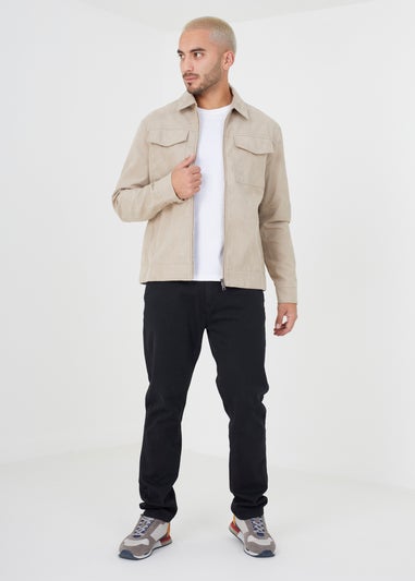 Brave Soul Stone Faux Suede Jacket