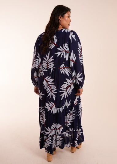 Blue Vanilla Navy Curve Relaxed Floral Maxi Dress