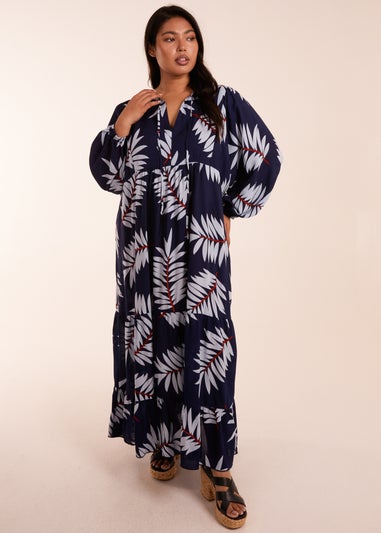 Blue Vanilla Navy Curve Relaxed Floral Maxi Dress