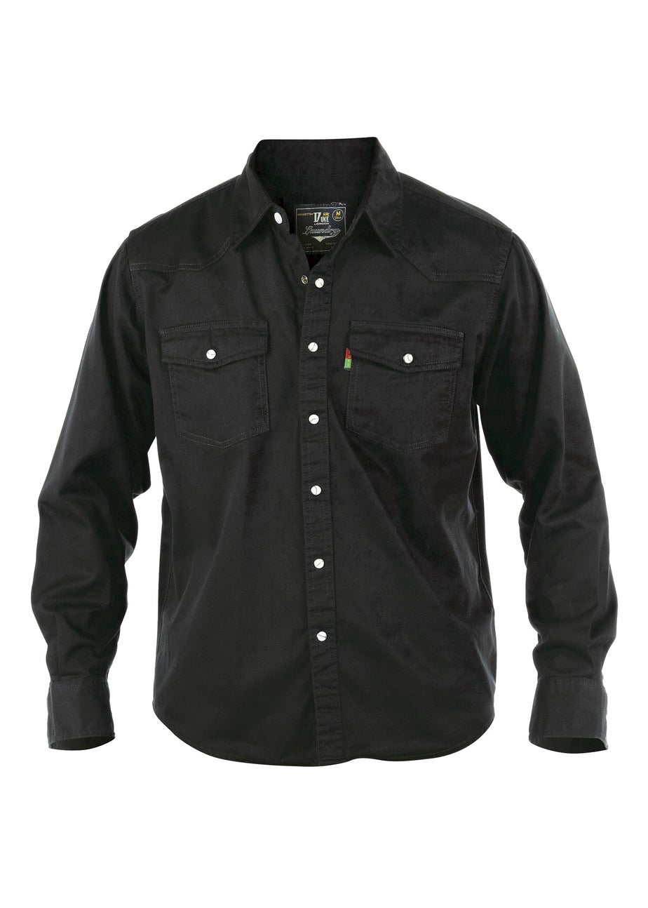 Duke Black Western Denim Shirt