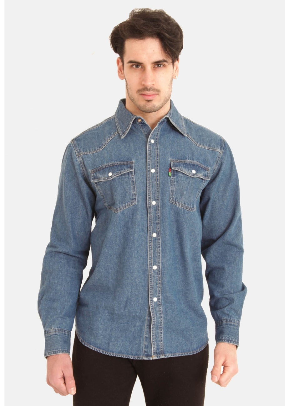 Duke Blue Western Denim Shirt