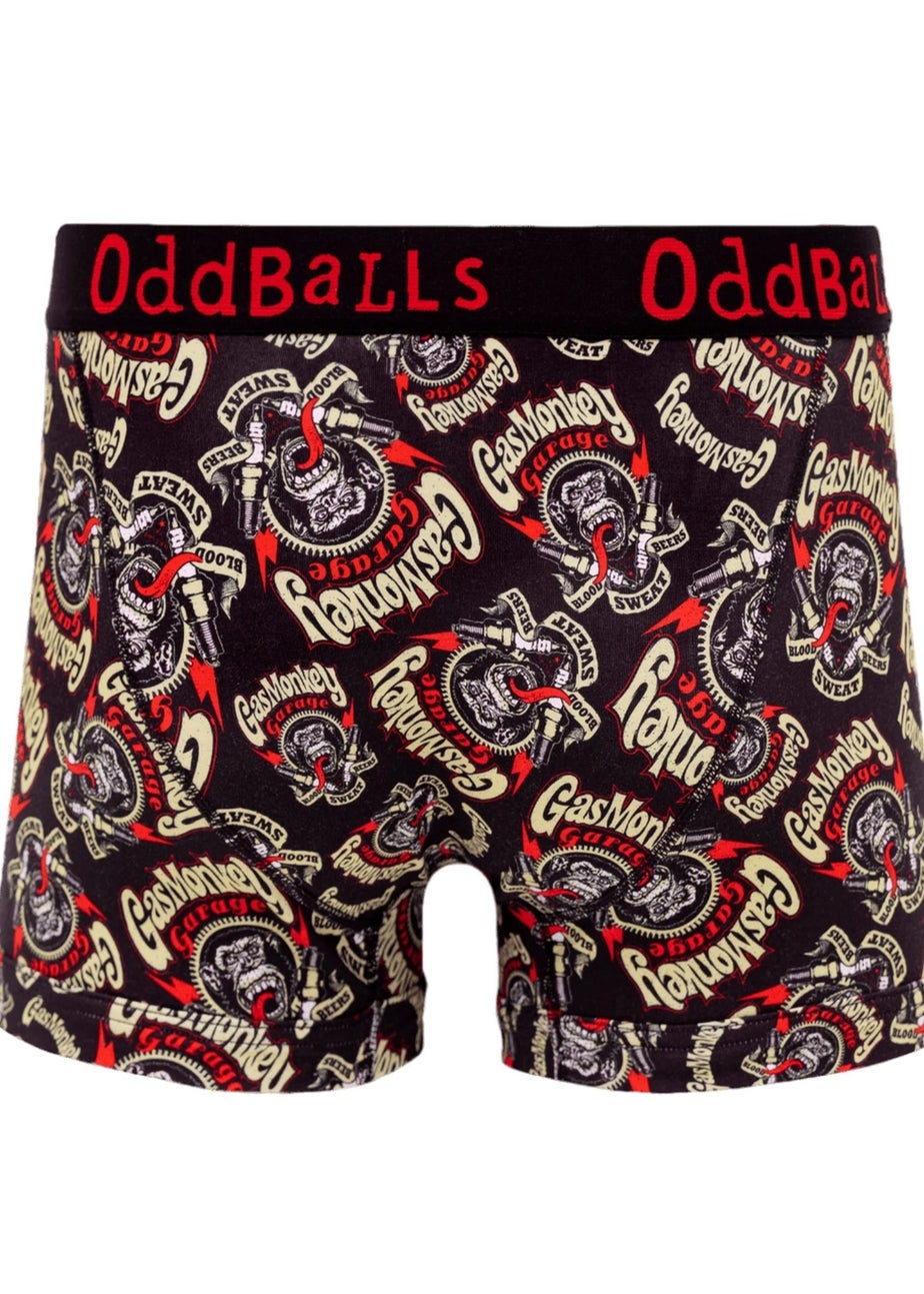 OddBalls Black/Red Gas Monkey Garage Boxer Shorts
